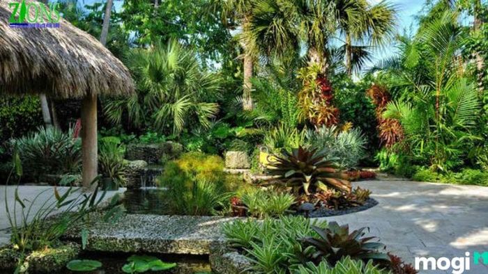 Mẫu thiết kế biệt thự sân vườn theo phong cách nhiệt đới
