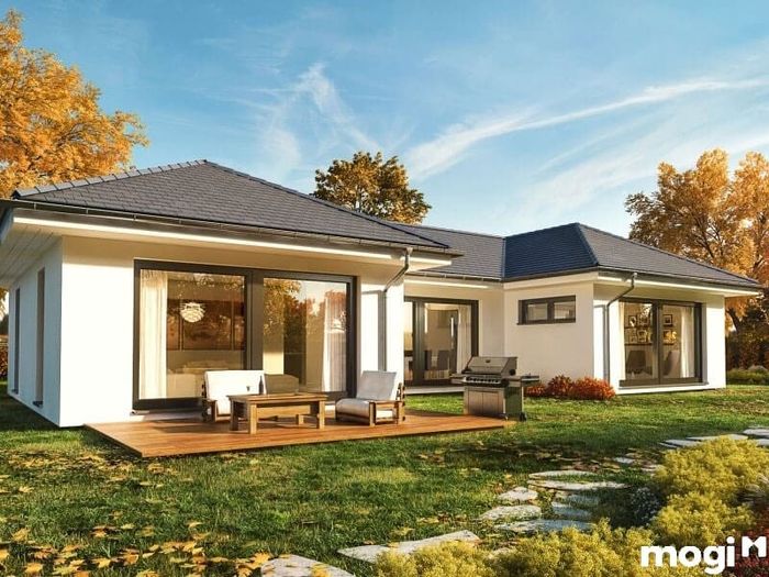 Nhà kiểu chữ U 4 phòng ngủ với mái Nhật