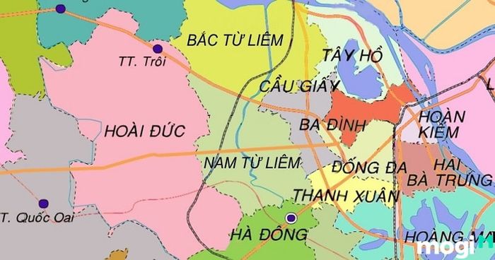 Nội thành Hà Nội bao gồm 12 quận