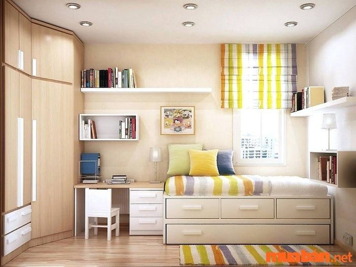 bố trí phòng trọ 12m2