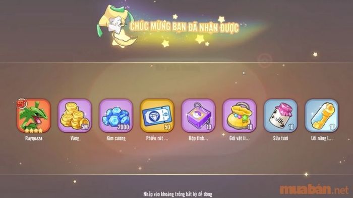 Các phần quà từ Giftcode