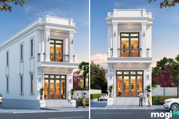 Nhà ngang 6m dài 20m theo phong cách tân cổ điển đẳng cấp