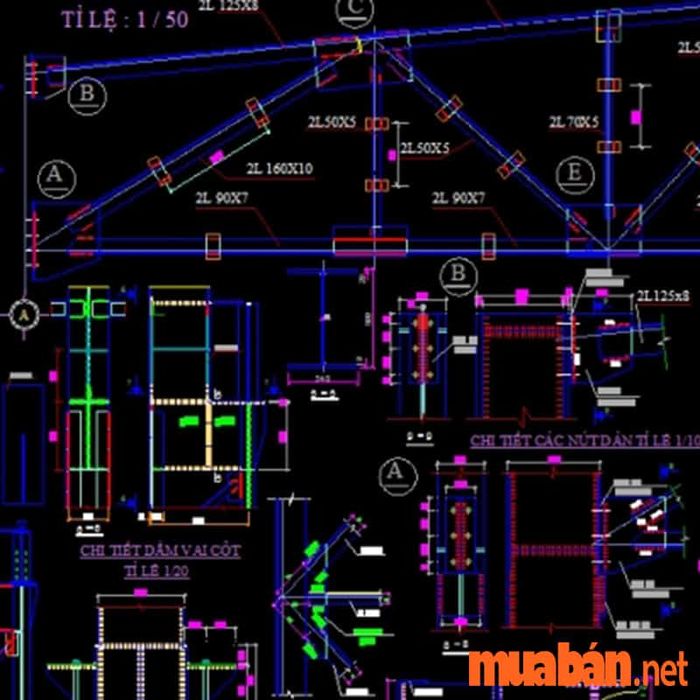 Bản vẽ CAD cho mẫu nhà xưởng đơn giản lắp ghép