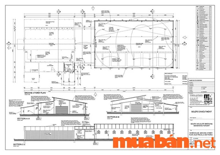 Bản vẽ thiết kế nhà xưởng đơn giản kho chứa hàng