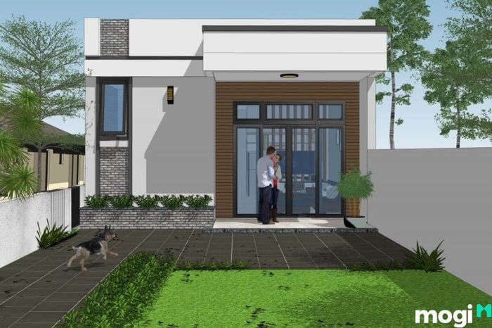 Mẫu nhà ngang 6m dài 20m mái bằng 