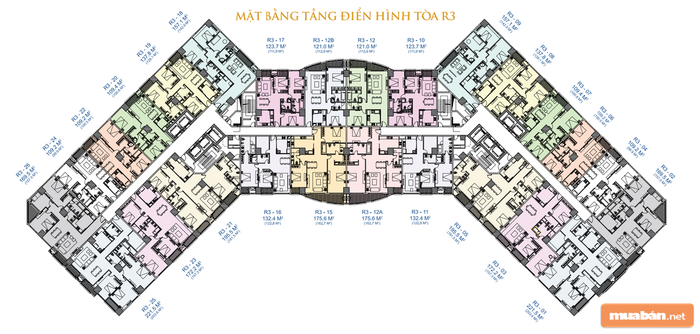 Mặt bằng căn hộ chung cư cao cấp Royal City