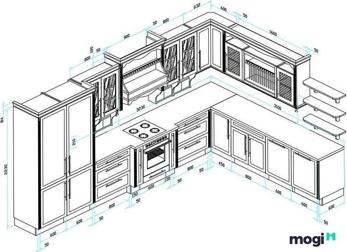 Kích thước chuẩn của bàn bếp