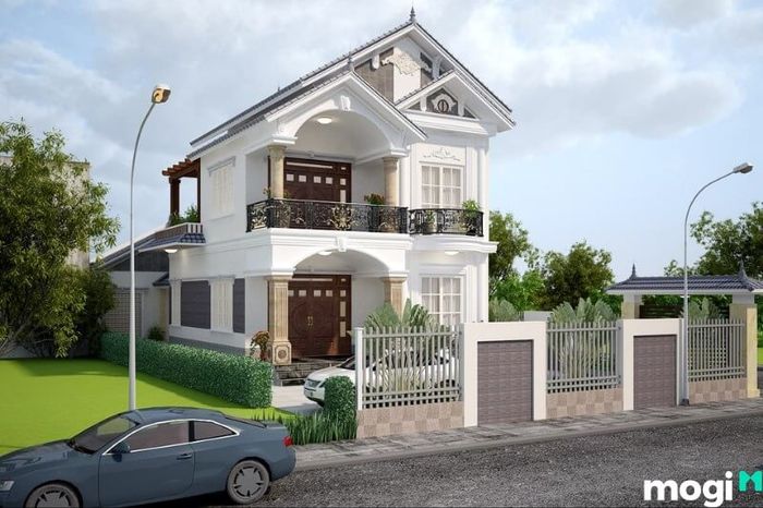 Mẫu nhà ngang 6m dài 20m kiểu mái Thái 