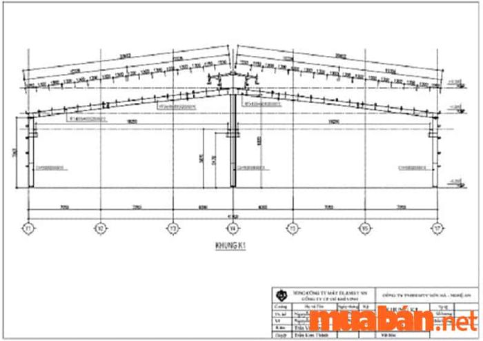 Thiết kế mẫu nhà xưởng đơn giản với diện tích 2000m2