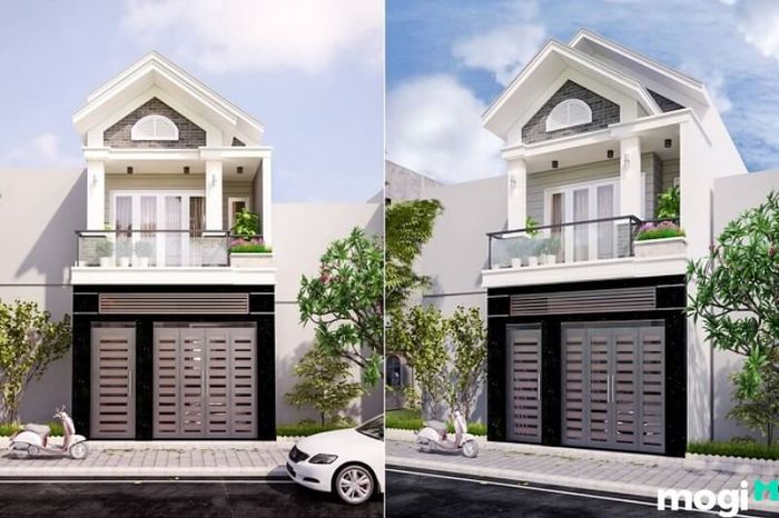 Mẫu thiết kế nhà ngang 6m dài 20m với mái Thái 
