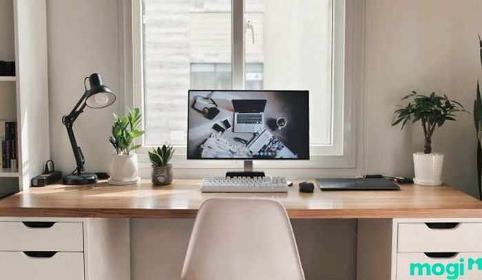 Mẫu 1: Thiết Kế Phòng Làm Việc Tại Nhà Phong Cách Tối Giản