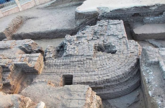 A glimpse of a newly uncovered area at the temple of Ramses II in Abydos, discovered by a team from New York University's Institute for the Study of the Ancient World.