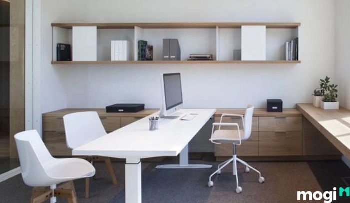 Mẫu 3: Thiết kế phòng làm việc tại nhà với không gian 20m2, lý tưởng cho những ai cần một không gian làm việc chuyên nghiệp.
