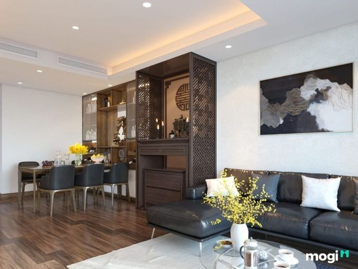 Vị trí đặt bàn thờ trong phòng khách không có vách ngăn