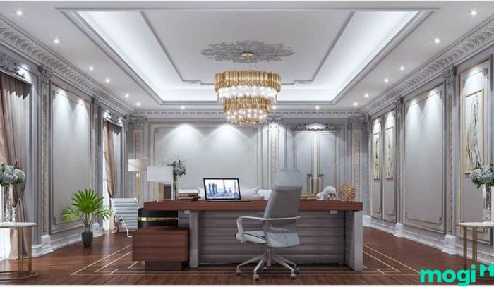 Mẫu 1: Thiết Kế Phòng Làm Việc Tại Nhà Theo Phong Cách Tân Cổ Điển