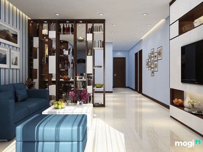 Phòng khách với tủ kệ đa năng là lựa chọn lý tưởng giúp căn phòng vừa hiện đại vừa tiện ích, tối ưu hóa diện tích sống.