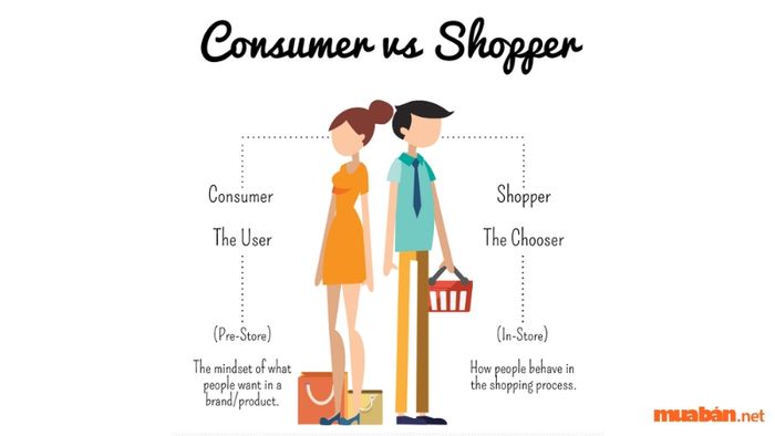 So sánh giữa người tiêu dùng (Consumers) và người mua hàng (Shopper)