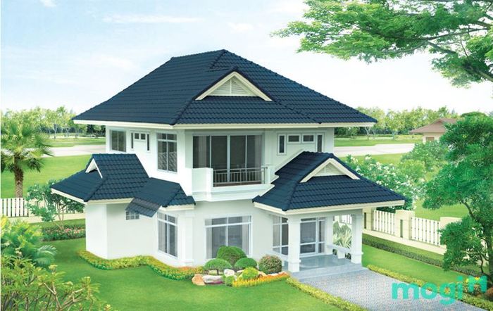 Sơn mặt tiền nhà màu xanh ghi – lựa chọn hoàn hảo cho vẻ đẹp hiện đại và tinh tế.