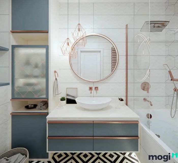 phòng tắm nhỏ 2m2 sang trọng