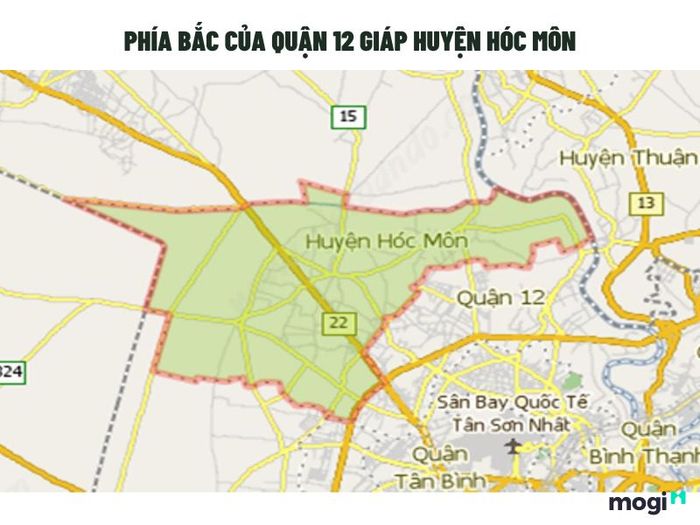 Quận 12 cách huyện Hóc Môn bao xa?