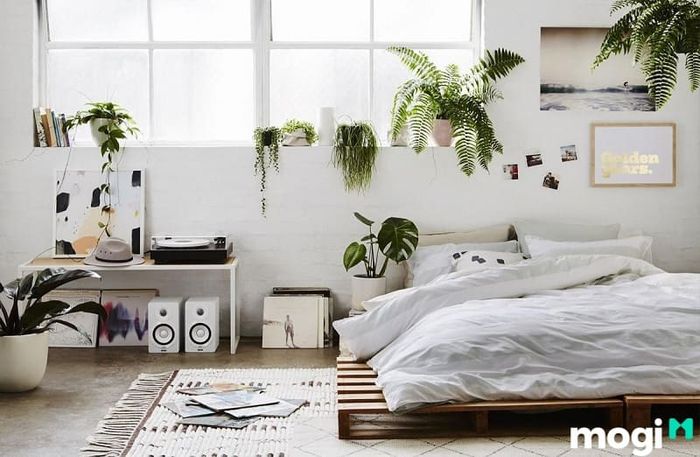 Việc không sử dụng giường trong phòng ngủ giúp tối ưu hóa không gian sống