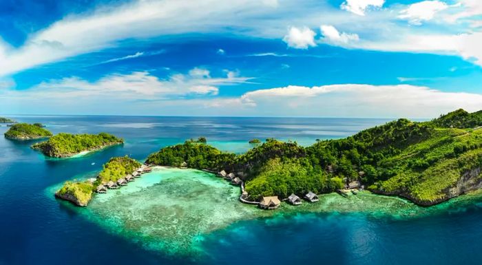Misool Eco Resort is situated within a 'no-take zone,' where all fishing and hunting activities are strictly prohibited across the 300,000-acre marine reserve.