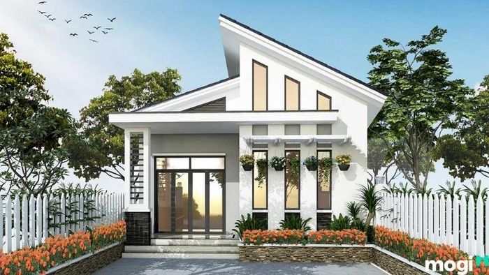 Mẫu nhà mái lệch cho nông thôn với chi phí 300 triệu