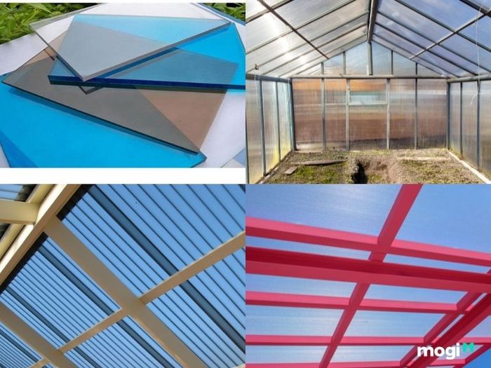 Mái che polycarbonate đặc ruột cho sân thượng