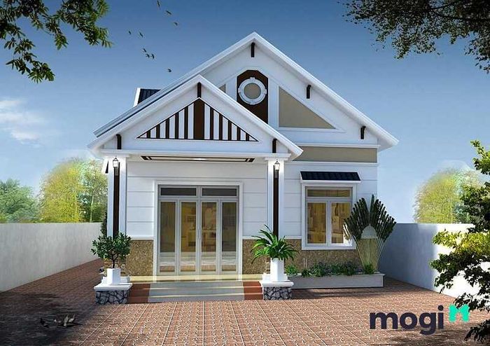 Một ngôi nhà với phong cách hiện đại, chi phí xây dựng ước tính khoảng 600 triệu đồng.