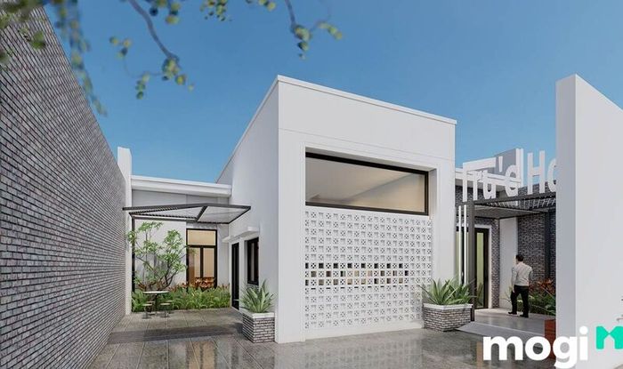 Nhà cấp 4 chữ L mái bằng giúp tiết kiệm chi phí xây dựng
