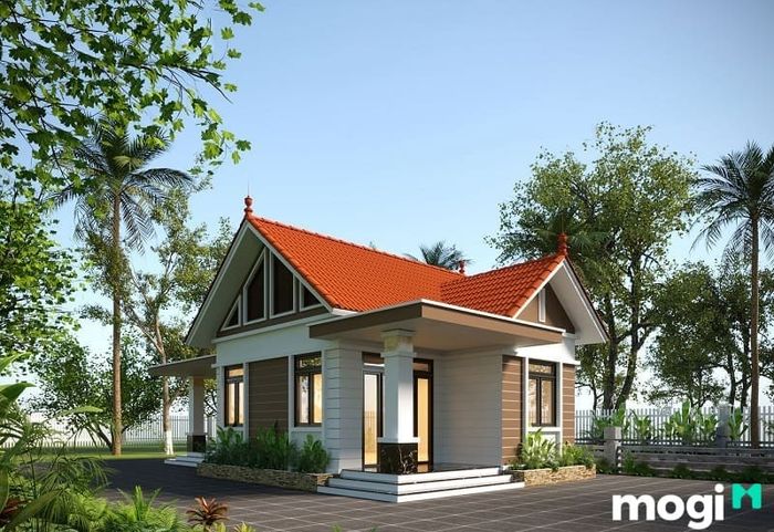 Màu đỏ là một màu sắc truyền thống và thường xuyên được chọn cho nhà cấp 4, mang đến vẻ đẹp tươi sáng.