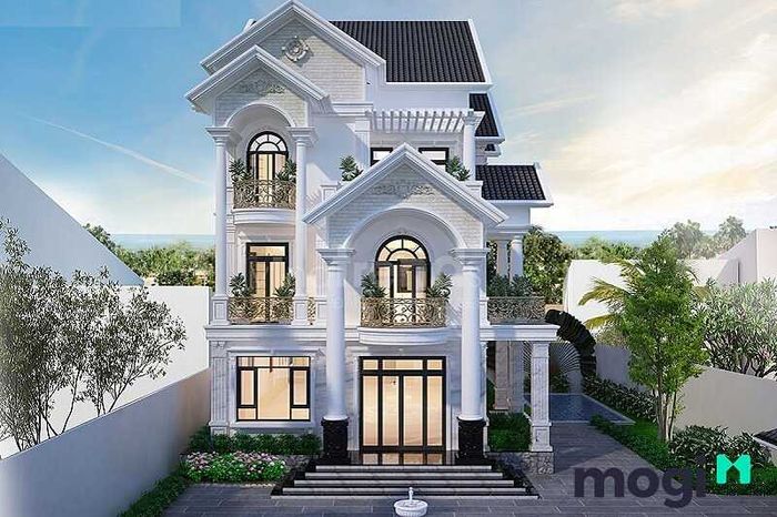Biệt thự nhà vườn 3 tầng mái thái, với không gian rộng rãi và thiết kế hiện đại.
