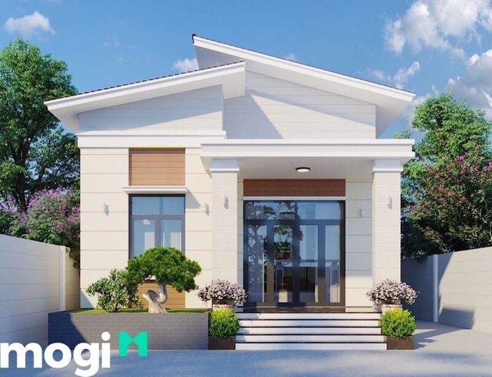 Nhà cấp 4 thiết kế hình vuông với 3 phòng ngủ, thích hợp cho gia đình cần không gian rộng rãi.