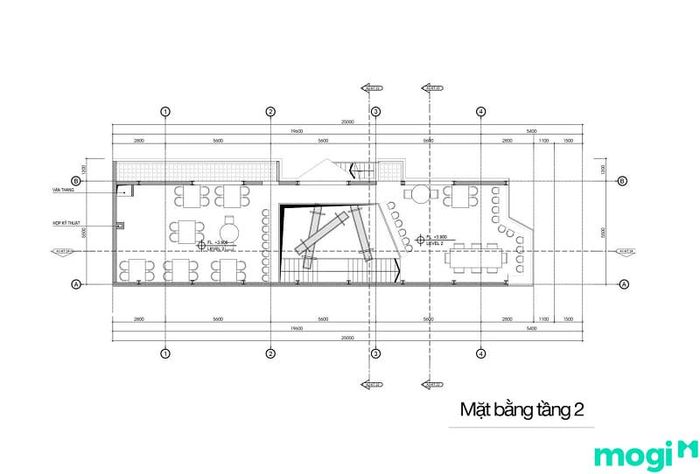 Bản vẽ mặt bằng của tầng 2