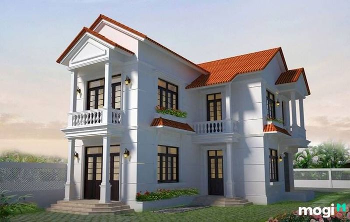 Thiết kế của mẫu nhà 2 tầng nông thôn này chú trọng vào sự tiện nghi và tính thẩm mỹ, mang đến không gian sống thoải mái.