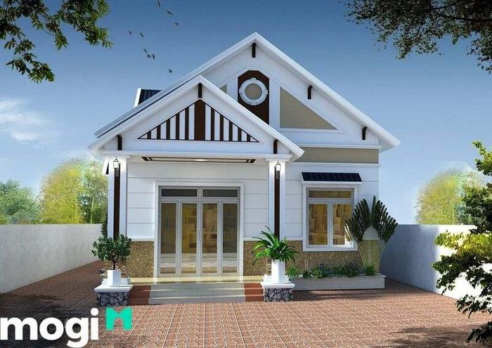 Nhà cấp 4 3 phòng ngủ thiết kế với mái thái, mang lại vẻ đẹp thanh thoát và trang nhã.