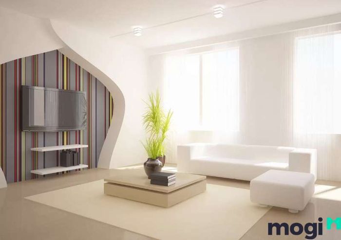 Mẫu vách ngăn phòng khách từ thạch cao