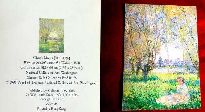 The card features a painting by Monet.