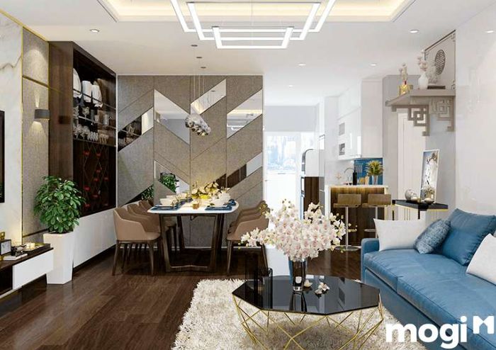 Mẫu vách ngăn phòng khách thanh lịch, tinh tế cho nhà chung cư