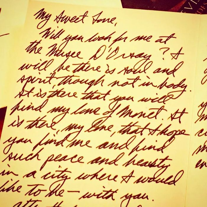 Block carefully examined the handwriting on the letter.