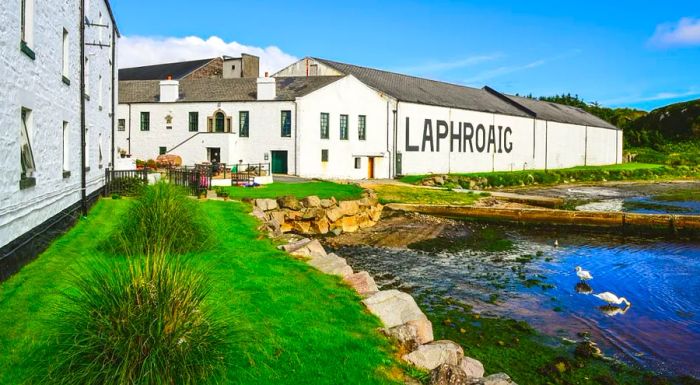 The Laphroaig whisky distillery located on Islay.