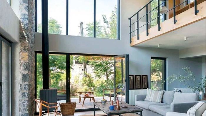 Mẫu nhà gác lửng 2 phòng ngủ mái bằng
