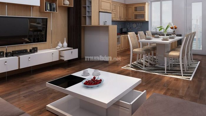 Mẫu 1: Phòng khách nhà cấp 4 diện tích nhỏ, tối ưu hóa không gian với thiết kế hiện đại