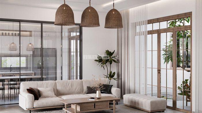 Phòng khách nhà cấp 4 phong cách hiện đại, mẫu 2