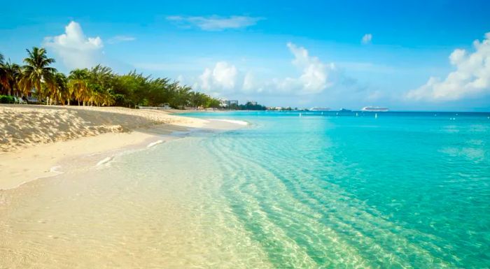 Seven Mile Beach in the Cayman Islands is on the 'green list' at the moment.