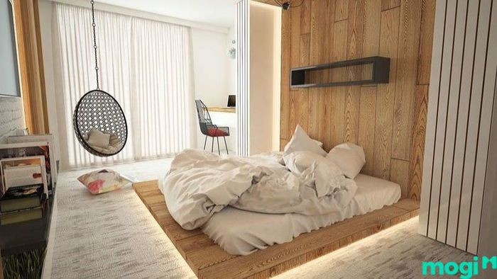 Phòng ngủ kiểu Nhật mang đến không gian nghỉ ngơi yên tĩnh, đầy đủ tiện nghi nhưng vẫn rất đơn giản.