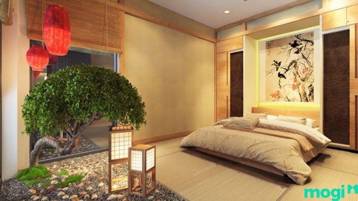 Phong ngủ kiểu Nhật là sự kết hợp hoàn hảo giữa sự đơn giản và vẻ đẹp tinh tế trong từng chi tiết.