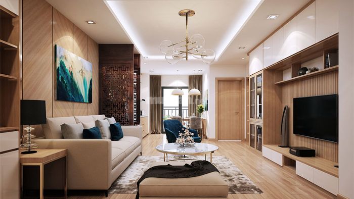 Phòng khách nhà cấp 4 với phong cách hiện đại, mẫu 1