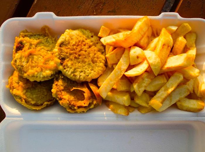 Deep-fried haggis is a popular choice in Scottish fish and chip shops.