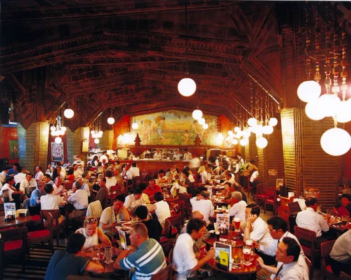 Inside the Ginza Lion beer hall.